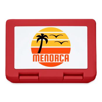 Menorca (Sonne, Palme, Vögel) - Brotdose - Rot - Vorne