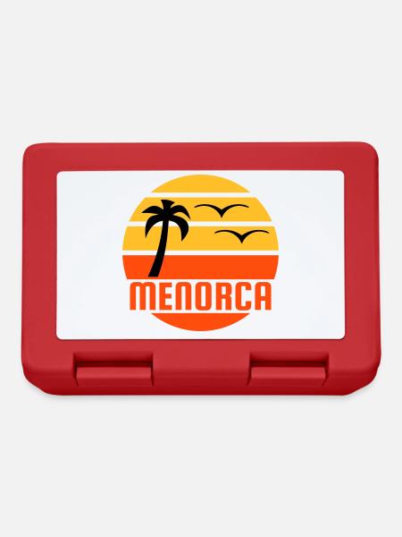 Menorca (Sonne, Palme, Vögel) - Brotdose - Rot