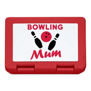 Bowling mum (Bowlingkugel, umkippende Bowlingpins) - Brotdose - Rot - Vorne