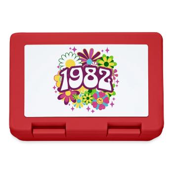 Groovy et Vintage 1982 40 Ans Anniversaire - Boîte à goûter - rouge - Devant