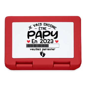 Je Vais Encore Être Papy En 2023 Cadeau Enceinte - Boîte à goûter - rouge - Devant