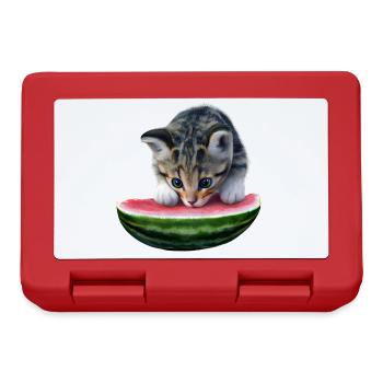 Cat and watermelon - Lunchbox - red - Front