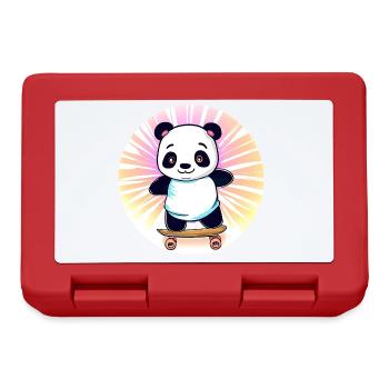 Skateboard panda in sunset - Lunchbox - red - Front