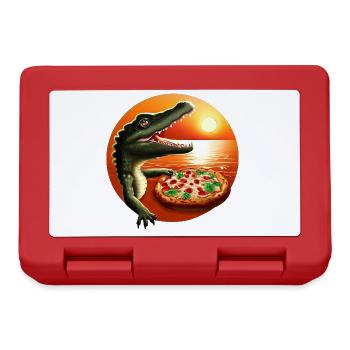 Coucher de soleil avec pizza crocodile - Boîte à goûter - rouge - Devant