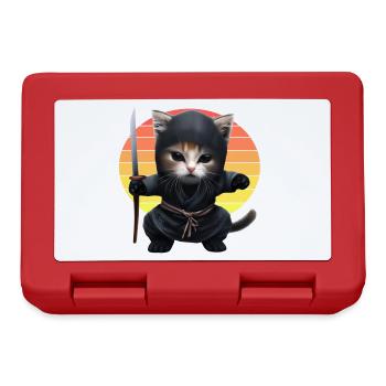 Ninja Cat Sunset - Lunchbox - red - Front