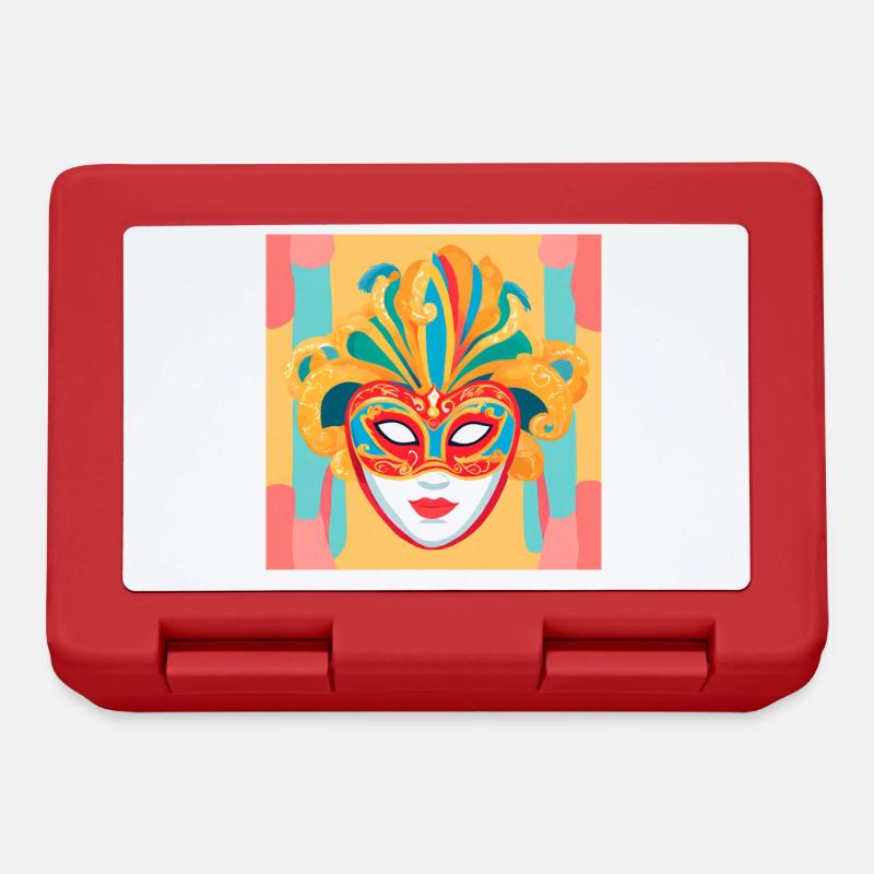 Bunte Karneval Maske - Brotdose - Rot