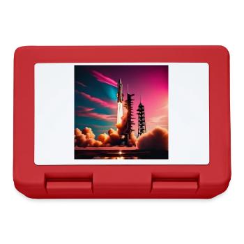 Lancement d’une fusée au coucher du soleil - Boîte à goûter - rouge - Devant