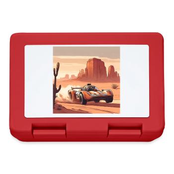 Race car driving through the desert - Lunchbox - red - Front