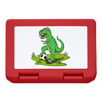 Dinosaurier Rex Fußball - Brotdose - Rot - Vorne