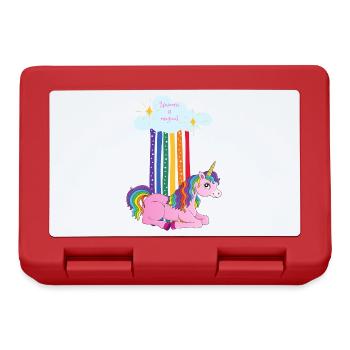 Unicorn Unicorn is magical - Lunchbox - red - Front