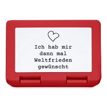 Ich habe mir dann mal Weltfrieden gewünscht - Herz - Brotdose - Rot - Vorne