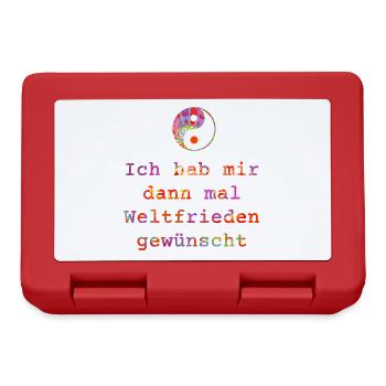 Ich habe mir dann mal Weltfrieden gewünscht - bunt - Brotdose - Rot - Vorne