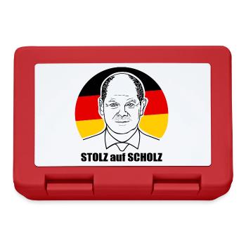 stolz auf Scholz, Bundeskanzler, Deutschland Shirt - Brotdose - Rot - Vorne
