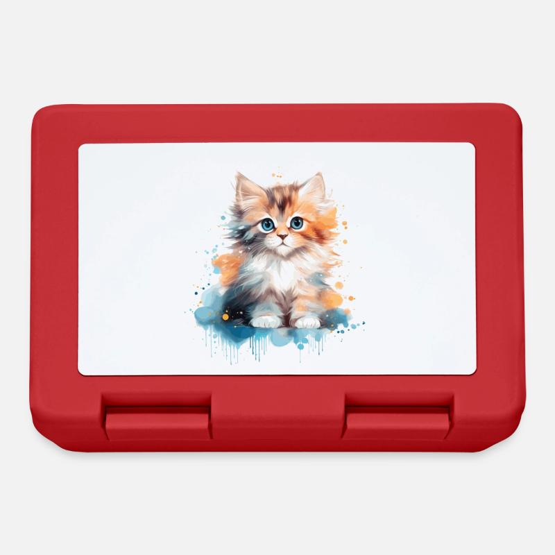 chaton - Boîte à goûter - rouge