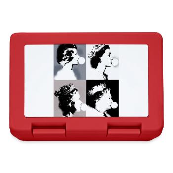 Queen II -Elizabeth England Queen,Kaugummi,pop-art - Brotdose - Rot - Vorne