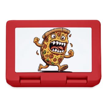 Halloween Pizza Grusel Cartoon Filmabend Spaß - Brotdose - Rot - Vorne