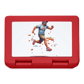 Retro Gamer Pixel Art Jeu Vidéo Vintage - Boîte à goûter - rouge - Devant