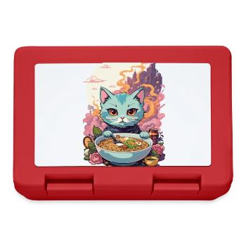 Ramen Cat Kawaii Anime Japan Food Design - Lunchbox - red - Front
