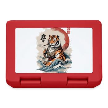 Ukiyo-E Tiger Japan Welle Streetwear Kunstwerk - Brotdose - Rot - Vorne