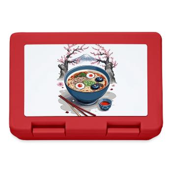 Japanese Ramen Ukiyo-E Vintage Art Design - Lunchbox - red - Front