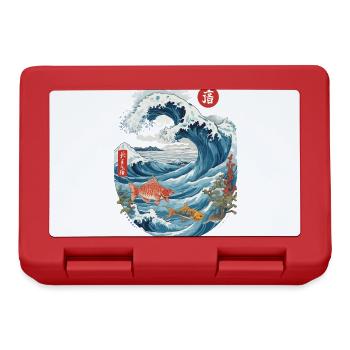 Asie Mer Océan Ukiyo-E Vintage Kanji Streetwear - Boîte à goûter - rouge - Devant