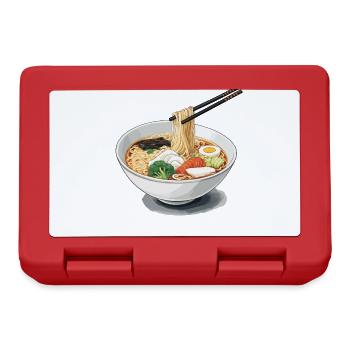 Japanische Ramen Nudelsuppe Aesthetic Design - Brotdose - Rot - Vorne