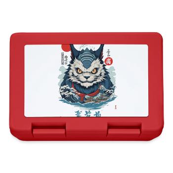 Japanische Yokai Monster Katze Vintage Streetwear - Brotdose - Rot - Vorne