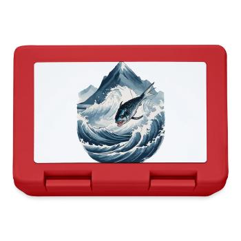 Japanese Sea Angler Art Fish in Ukiyo-E Style - Lunchbox - red - Front