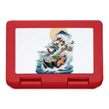 Japon Sushi Ukiyo-E Wave Streetwear Food Design - Boîte à goûter - rouge - Devant