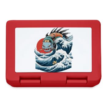 Lac Dragon Ukiyo-E Japon Vintage esthétique - Boîte à goûter - rouge - Devant