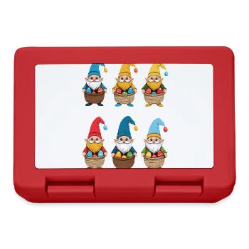 Ostern Nordische Wichtel Gnom Osterhase Zwerge - Brotdose - Rot - Vorne