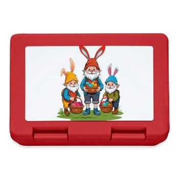 Ostern Nordische Wichtel Gnom Osterhase Süße - Brotdose - Rot - Vorne