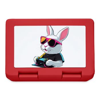 Osterhase Gamer Gaming Streetwear Ikonisches - Brotdose - Rot - Vorne