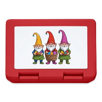 Ostern Nordische Wichtel Gnom Osterhase Zwerge - Brotdose - Rot - Vorne