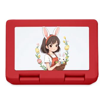 Anime Easter Kawaii Easter Bunny Manga Girl Otaku - Lunchbox - red - Front