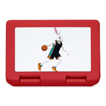 Basketballspieler Osterhase Lustig Streetwear - Brotdose - Rot - Vorne