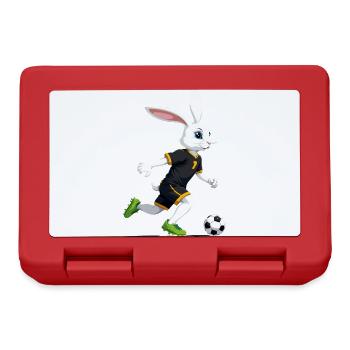 Osterhase Fußballspieler und Ostern Fußball Design - Brotdose - Rot - Vorne