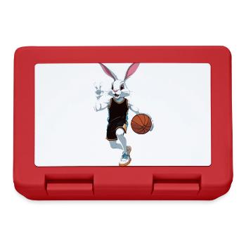 Basketballspieler Osterhase Lustig Streetwear - Brotdose - Rot - Vorne