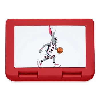 Joueur de basket-ball lapin de Pâques drôle streetwear - Boîte à goûter - rouge - Devant