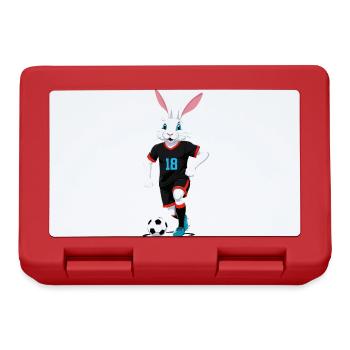 Osterhase Fußballspieler Ostern Fußball Design - Brotdose - Rot - Vorne