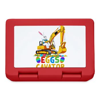 Lustiger Ostern Spruch Osterhase Baggerfahrer - Brotdose - Rot - Vorne