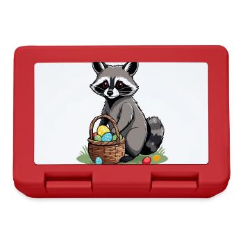 Drôle De Costume De Raton Laveur Oeufs De Pâques Mignons - Boîte à goûter - rouge - Devant
