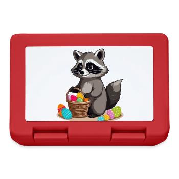 Funny Raccoon Costume Cute Easter Eggs - Lunchbox - red - Front