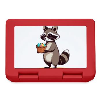Funny Raccoon Costume with Easter Eggs Design - Lunchbox - red - Front
