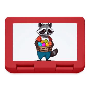 Funny Raccoon Costume Cute Easter Eggs - Lunchbox - red - Front