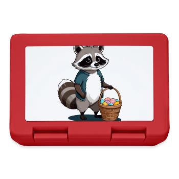 Funny Raccoon Costume Cute Easter Eggs - Lunchbox - red - Front