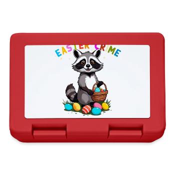 Easter Crime Raccoon Easter Bunny Design - Lunchbox - red - Front