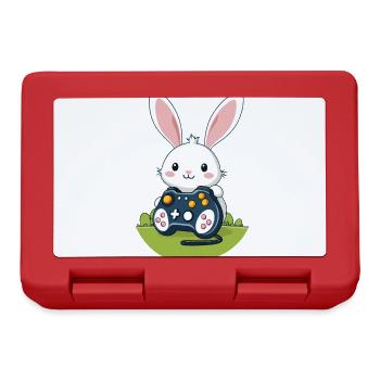 Lapin de Pâques Gamer et Design de streetwear de jeu - Boîte à goûter - rouge - Devant