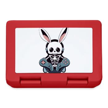 Osterhase Gamer Gaming Streetwear Ikonisches - Brotdose - Rot - Vorne