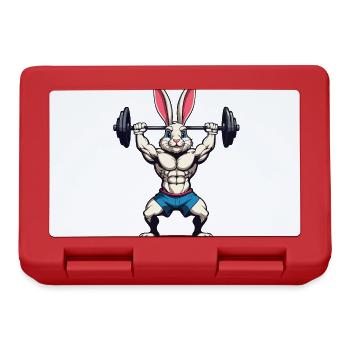 Easter Bunny Body Building Animal Funny Workout - Lunchbox - red - Front